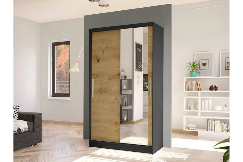 Glenmore Garderob m. Spegel Black - Förvaring - Sko- & klädförvaring - Garderober & garderobssystem