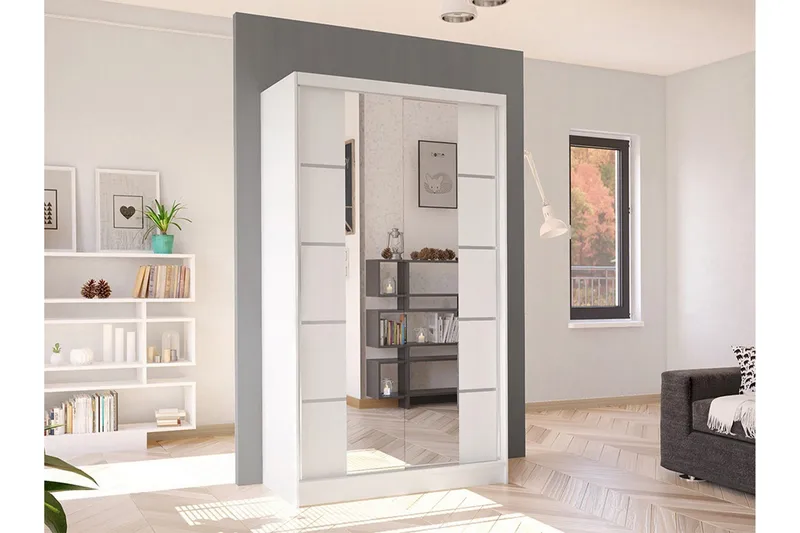 Glenmore Garderob m. Spegel White - Förvaring - Sko- & klädförvaring - Garderober & garderobssystem