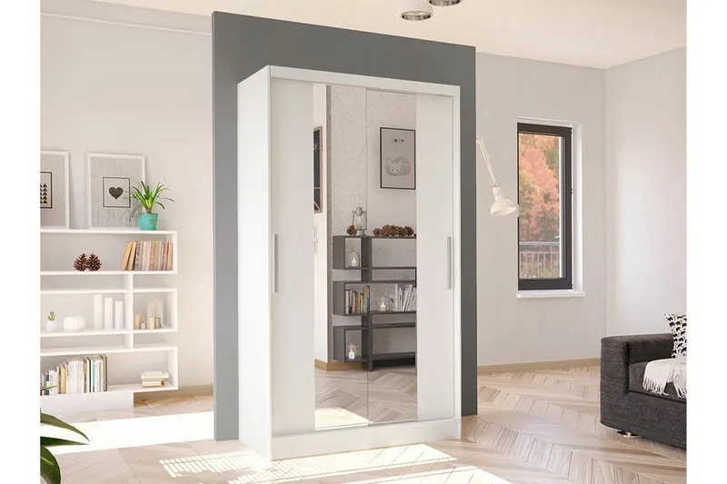 Glenmore Garderob m. Spegel White - Förvaring - Sko- & klädförvaring - Garderober & garderobssystem