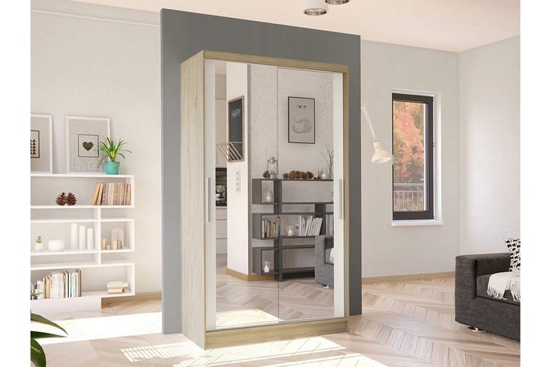 Glenmore Garderob m. Spegel Wood/nature - Förvaring - Sko- & klädförvaring - Garderober & garderobssystem