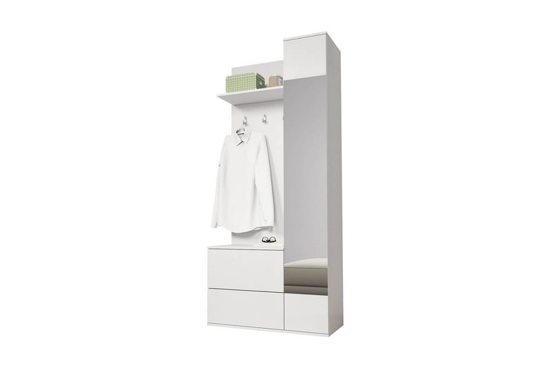 GREEN Garderob 90x34x195 cm - Vit - Garderober & garderobssystem