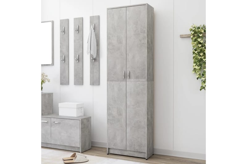 Hallgarderob betonggrå 55x25x189 cm spånskiva - Betonggrå - Förvaring - Sko- & klädförvaring - Garderober & garderobssystem