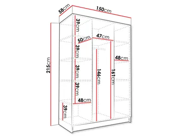 Herrljunga Garderob 150x215 cm - Brun/Svart - Förvaring - Sko- & klädförvaring - Garderober & garderobssystem