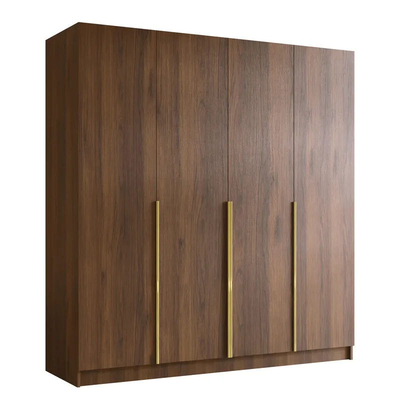 Herrljunga Garderob 200x215 cm, Brun/Guld