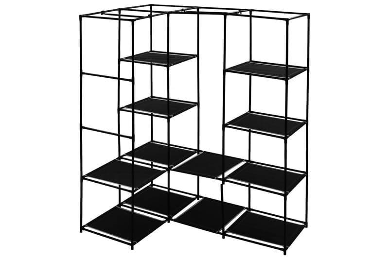 Hörngarderob svart 130x87x169 cm - Svart - Förvaring - Sko- & klädförvaring - Garderober & garderobssystem - Hörngarderob