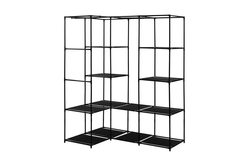Hörngarderob svart 130x87x169 cm - Svart - Förvaring - Sko- & klädförvaring - Garderober & garderobssystem - Hörngarderob