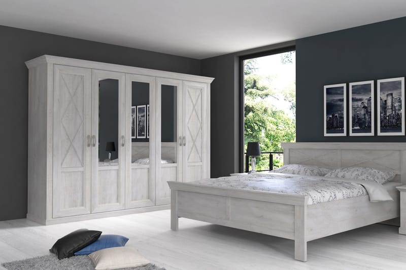 Hurlston Garderob 255 cm - Vit - Förvaring - Sko- & klädförvaring - Garderober & garderobssystem