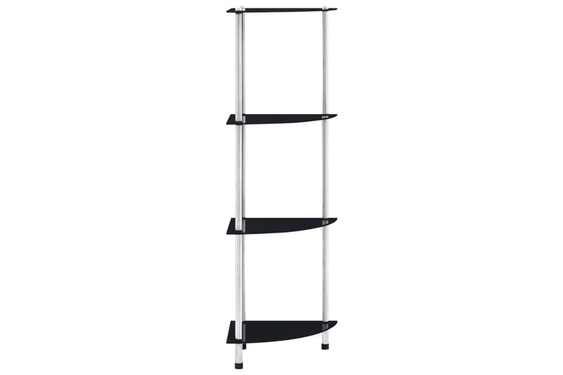 Hylla 4 hyllplan svart 30x30x100 cm härdat glas - Svart - Förvaring - Sko- & klädförvaring - Garderober & garderobssystem