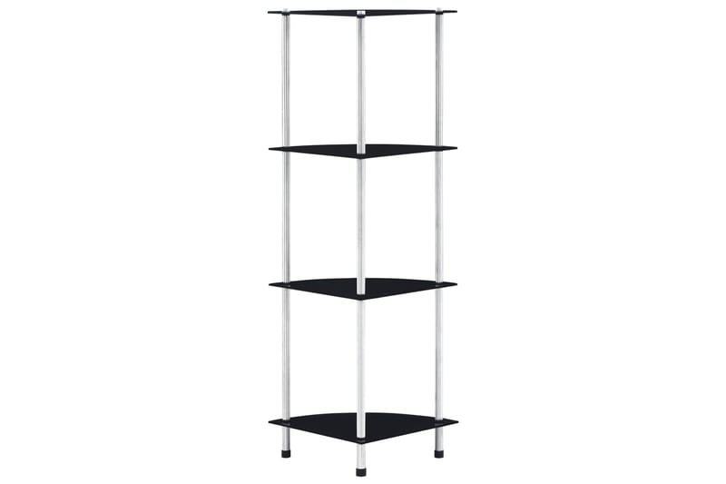 Hylla 4 hyllplan svart 30x30x100 cm härdat glas - Svart - Förvaring - Sko- & klädförvaring - Garderober & garderobssystem