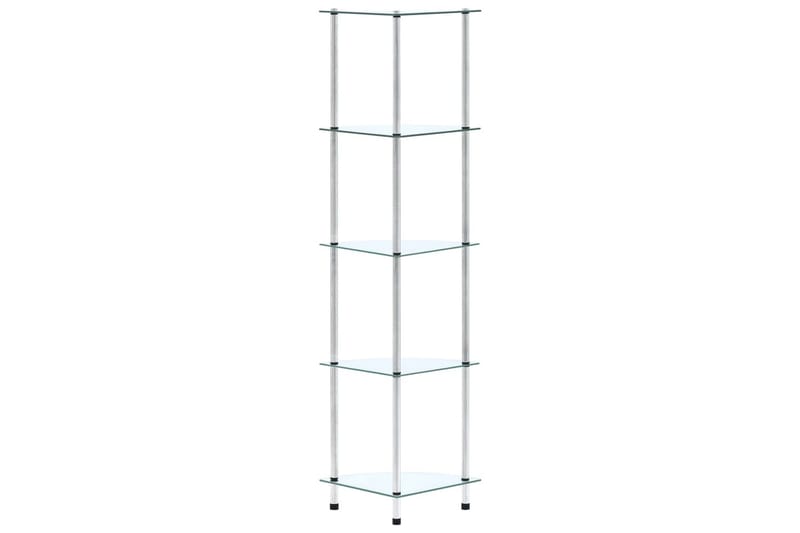 Hylla 5 hyllplan transparent 30x30x130 cm härdat glas - Transparent - Förvaring - Sko- & klädförvaring - Garderober & garderobssystem