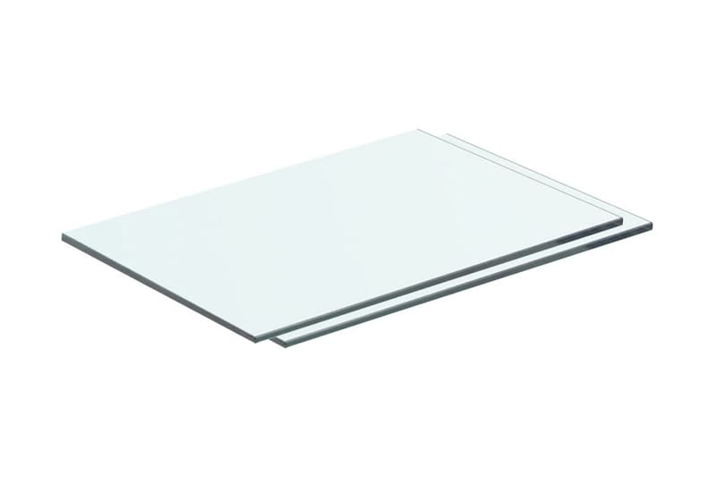 Hyllplan 2 st glas genomskinlig 40x20 cm - Transparent - Garderober & garderobssystem - Hyllplan