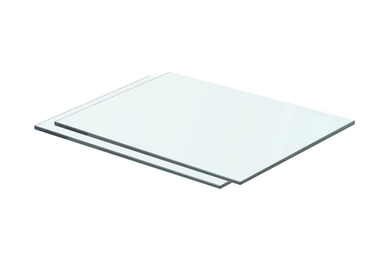 Hyllplan 2 st glas genomskinlig 40x25 cm - Transparent - Garderober & garderobssystem - Hyllplan