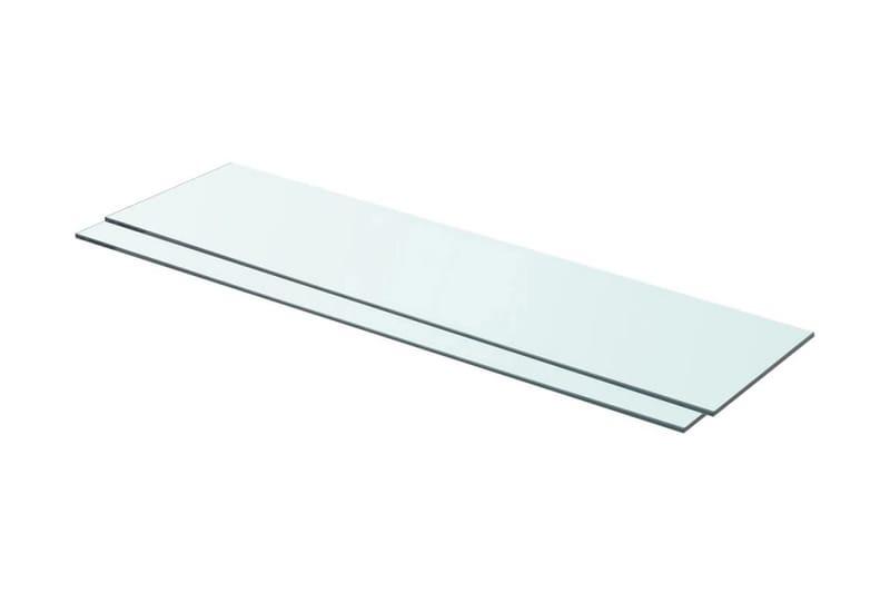 Hyllplan 2 st glas genomskinlig 80x20 cm - Transparent - Förvaring - Sko- & klädförvaring - Garderober & garderobssystem