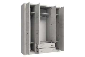 Indianapolis Garderob 178x58x214 cm - Ljus ask - Förvaring - Sko- & klädförvaring - Garderober & garderobssystem