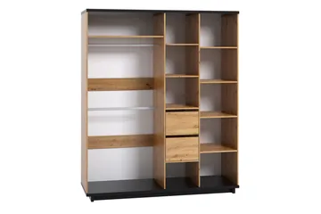 Ines Garderob 60x180 cm - Ek/Svart - Förvaring - Sko- & klädförvaring - Garderober & garderobssystem