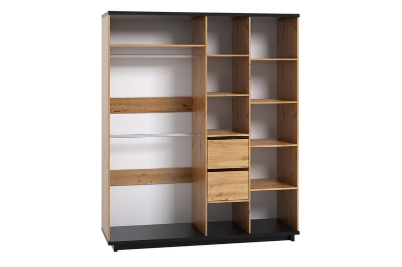 Ines Garderob 60x180 cm - Ek/Svart - Förvaring - Sko- & klädförvaring - Garderober & garderobssystem