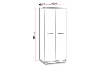 Ines Garderob 60x90 cm - Ek/Svart - Förvaring - Sko- & klädförvaring - Garderober & garderobssystem