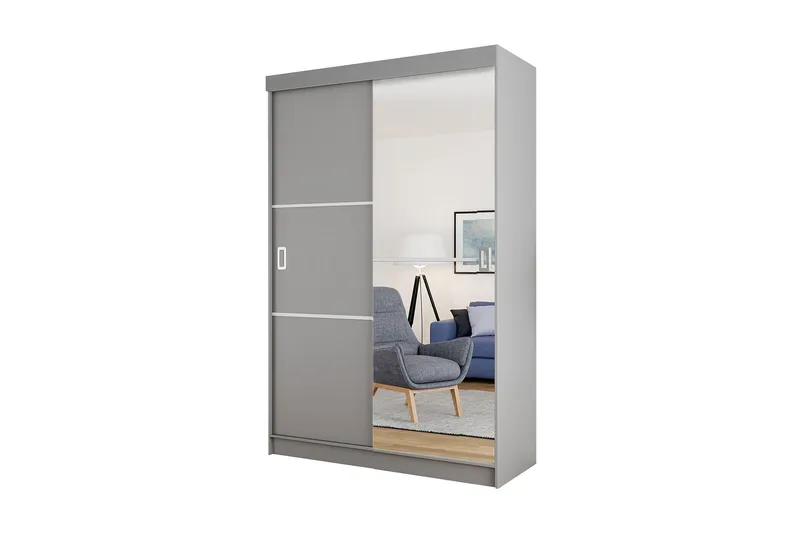Isolaz Garderob 60x138 cm LED-belysning - Grå - Förvaring - Sko- & klädförvaring - Garderober & garderobssystem