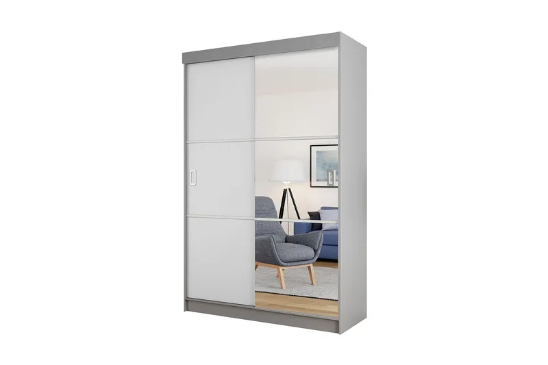 Isolaz Garderob 60x138 cm LED-belysning - Grå/Vit - Förvaring - Sko- & klädförvaring - Garderober & garderobssystem
