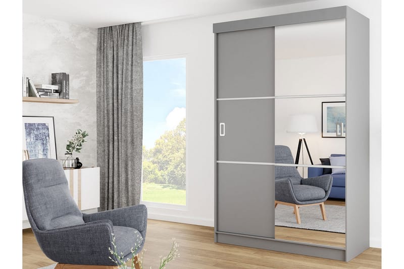 Isolaz Garderob med Spegel LED-belysning RGB - Antracit - Förvaring - Sko- & klädförvaring - Garderober & garderobssystem