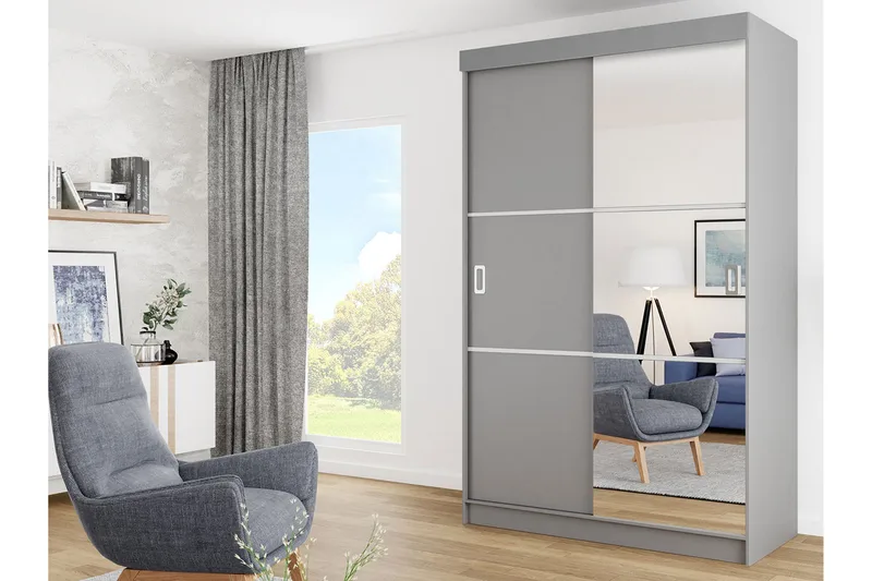 Isolaz Garderob med Spegel LED-belysning RGB - Antracit - Förvaring - Sko- & klädförvaring - Garderober & garderobssystem