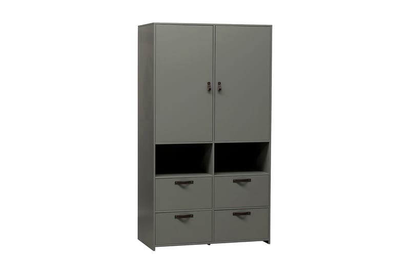 Jirueque Garderob med Förvaring, Grå