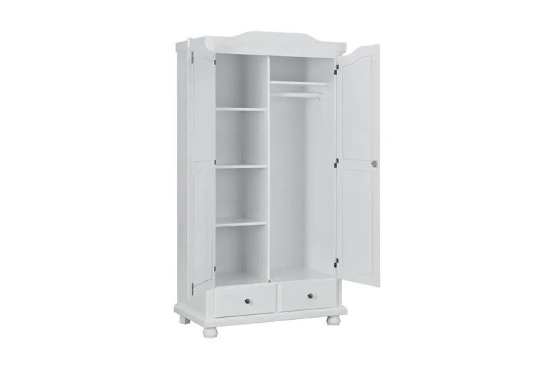 Joaninha Garderob 104 cm - Vit - Förvaring - Sko- & klädförvaring - Garderober & garderobssystem