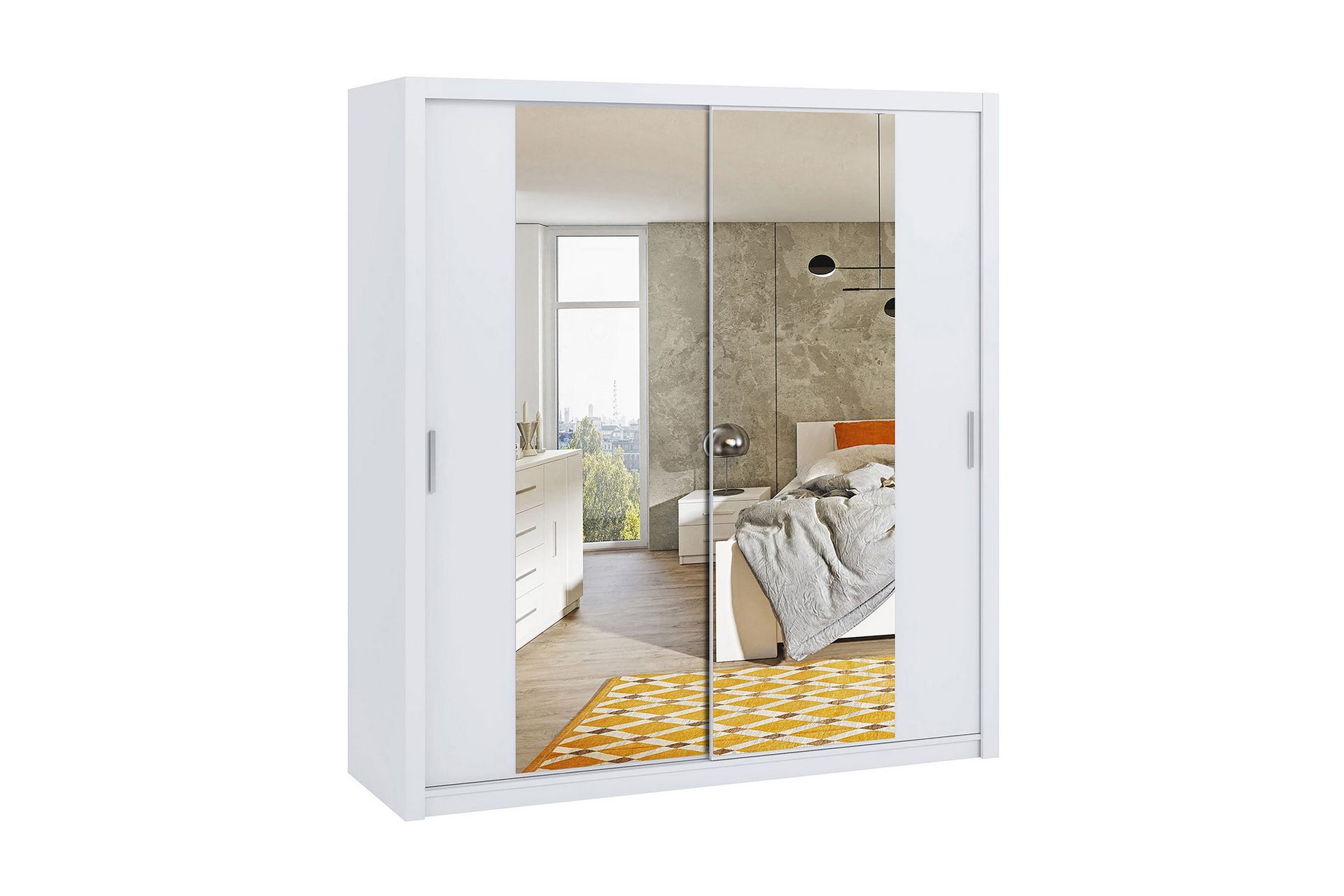 julissa garderob 200 cm med spegel - vit