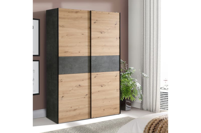 KARAPELIT Skrivbord 110 cm Ljus Natur/Grå - Förvaring - Sko- & klädförvaring - Garderober & garderobssystem