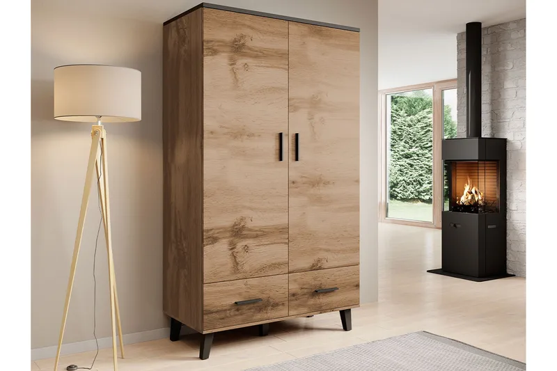 Kardos Garderob 110 cm - Natur/Svart - Förvaring - Sko- & klädförvaring - Garderober & garderobssystem