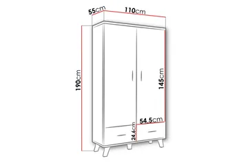 Kardos Garderob 110 cm - Natur/Svart - Förvaring - Sko- & klädförvaring - Garderober & garderobssystem