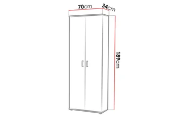Kelvy Garderob 70x34 cm - Vit - Förvaring - Sko- & klädförvaring - Garderober & garderobssystem