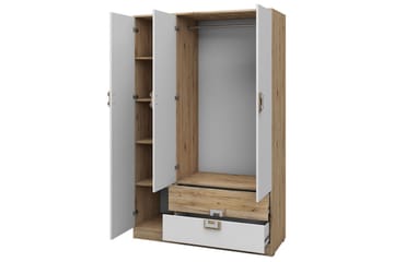 Klacksberg Garderob 120x50x190 cm - Ljus Ek/Vit - Förvaring - Sko- & klädförvaring - Garderober & garderobssystem