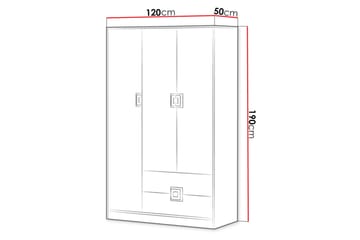 Klacksberg Garderob 120x50x190 cm - Ljus Ek/Vit - Förvaring - Sko- & klädförvaring - Garderober & garderobssystem