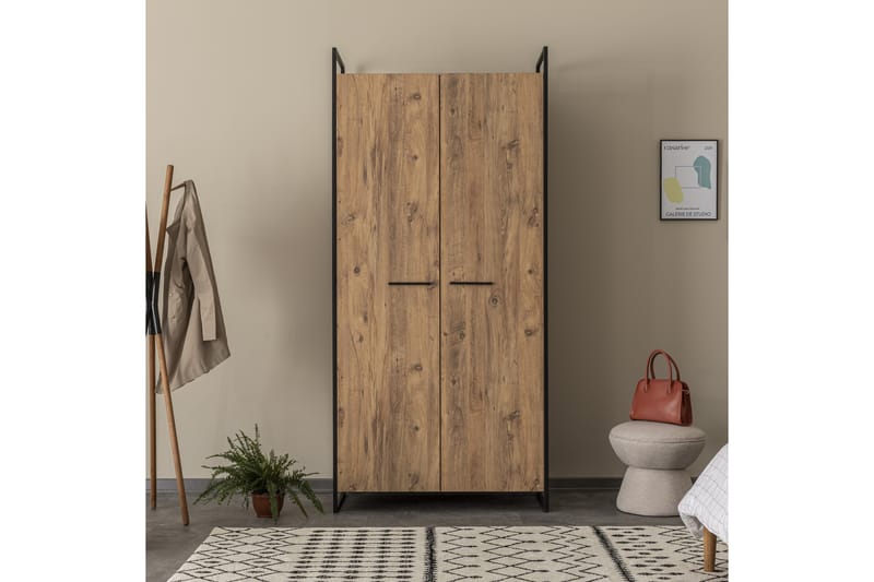 KNIGH Garderob 52x104 11 Hyllor Natur - Förvaring - Sko- & klädförvaring - Garderober & garderobssystem