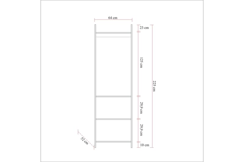 KNIGH Garderob 52x104 11 Hyllor Natur - Förvaring - Sko- & klädförvaring - Garderober & garderobssystem