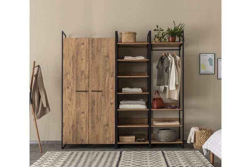 KNIGH Garderob 52x104 11 Hyllor Natur - Förvaring - Sko- & klädförvaring - Garderober & garderobssystem