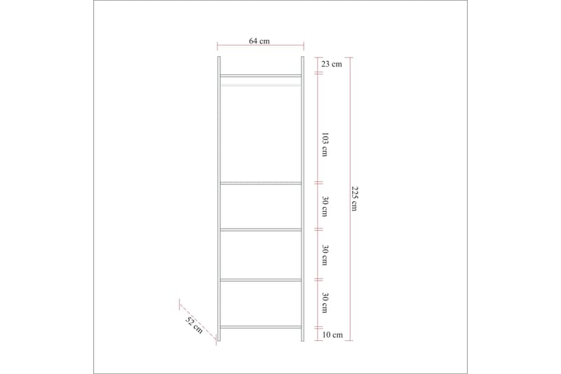 KNIGH Garderob 52x64 med Spegel 4 Skåp Natur - Förvaring - Sko- & klädförvaring - Garderober & garderobssystem