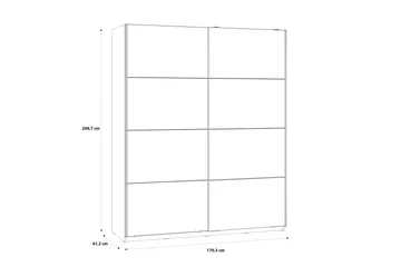Kocherinovo Garderob 62x171 cm - Brun/Grå - Förvaring - Sko- & klädförvaring - Garderober & garderobssystem