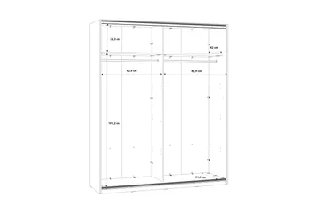 Kocherinovo Garderob 62x171 cm - Brun/Grå - Förvaring - Sko- & klädförvaring - Garderober & garderobssystem