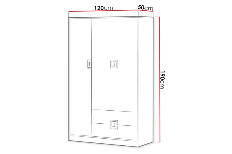 KORBO Garderob 120x50x190 cm - Beige/Vit - Garderober & garderobssystem