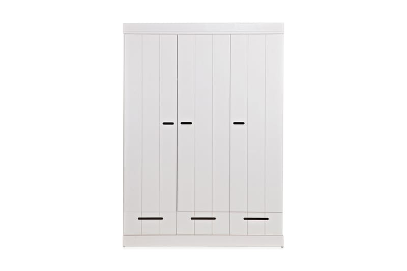 KOTONE Garderob 140 3 Dörrar 3 Lådor Vit Tall - Förvaring - Sko- & klädförvaring - Garderober & garderobssystem