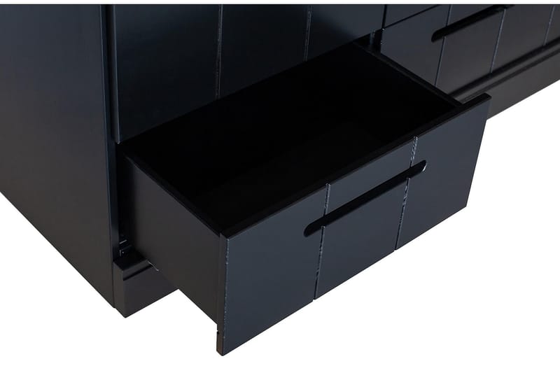 KOTONE Garderob 140x53 cm 3 Dörrer Furu/Svart - Förvaring - Sko- & klädförvaring - Garderober & garderobssystem