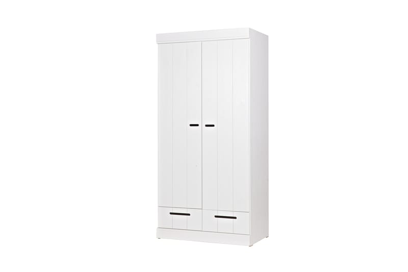 KOTONE Garderob 195 2 Dörrar 2 Lådor Vit Tall - Förvaring - Sko- & klädförvaring - Garderober & garderobssystem