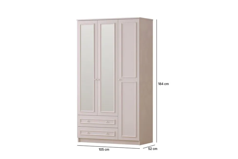 Kovric Hörngarderob 105x182 cm - Matt Vit - Förvaring - Sko- & klädförvaring - Garderober & garderobssystem