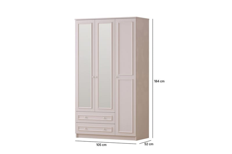 Kovric Hörngarderob 105x182 cm - Matt Vit - Förvaring - Sko- & klädförvaring - Garderober & garderobssystem