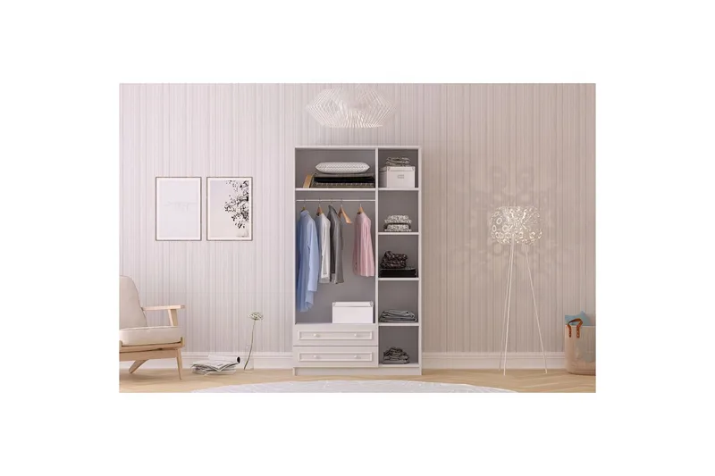 Kovric Hörngarderob 105x182 cm - Matt Vit - Förvaring - Sko- & klädförvaring - Garderober & garderobssystem