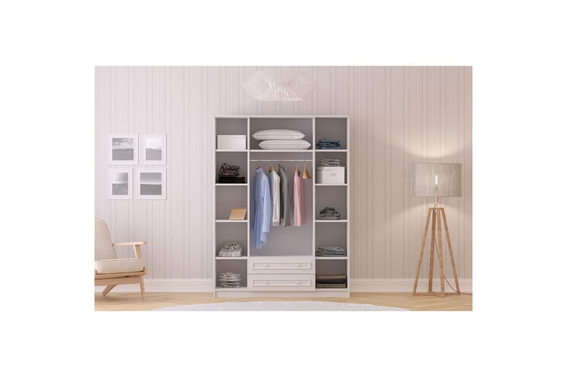 Kovric Hörngarderob 140x184 cm - Matt Vit - Förvaring - Sko- & klädförvaring - Garderober & garderobssystem - Hörngarderob
