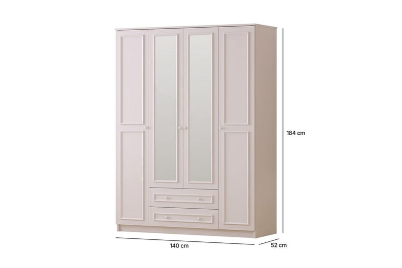 Kovric Hörngarderob 140x184 cm - Matt Vit - Förvaring - Sko- & klädförvaring - Garderober & garderobssystem - Hörngarderob