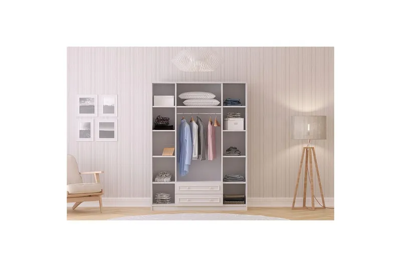 Kovric Hörngarderob 140x184 cm - Matt Vit - Förvaring - Sko- & klädförvaring - Garderober & garderobssystem